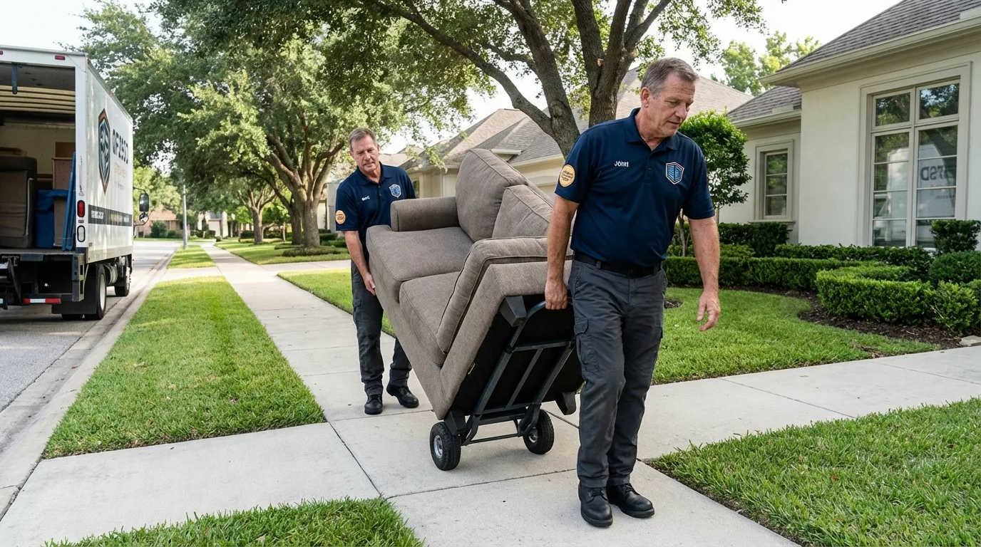 Local residential moving crew loading furniture in Elmwood Park, IL